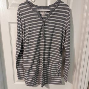 Great Expectations Striped Button Maternity Top